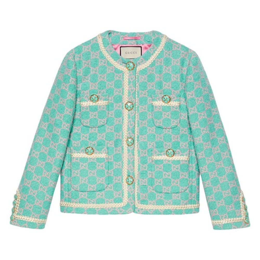 Gucci Turquoise Tweed Jacket -size 40 IT- 4US